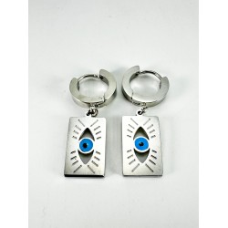 Gümüş Göz Detaylı Küpe